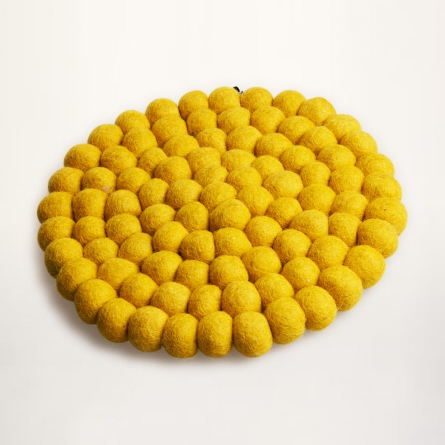 yellow board the felt balls