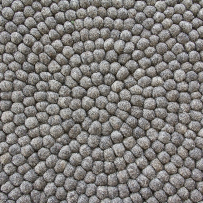 Grey Felt ball rug of felt